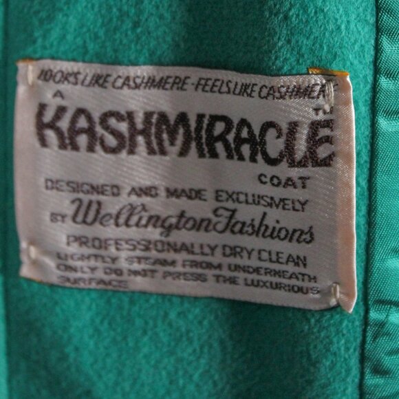 Vintage 1960s 1970s Spring Green Emerald Overcoat Approx Size 14 Rare Color - Picture 10 of 12